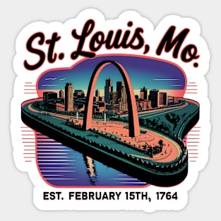 St. Louis MO. Souvenir Vintage Nostalgic Cityscape tee Sticker